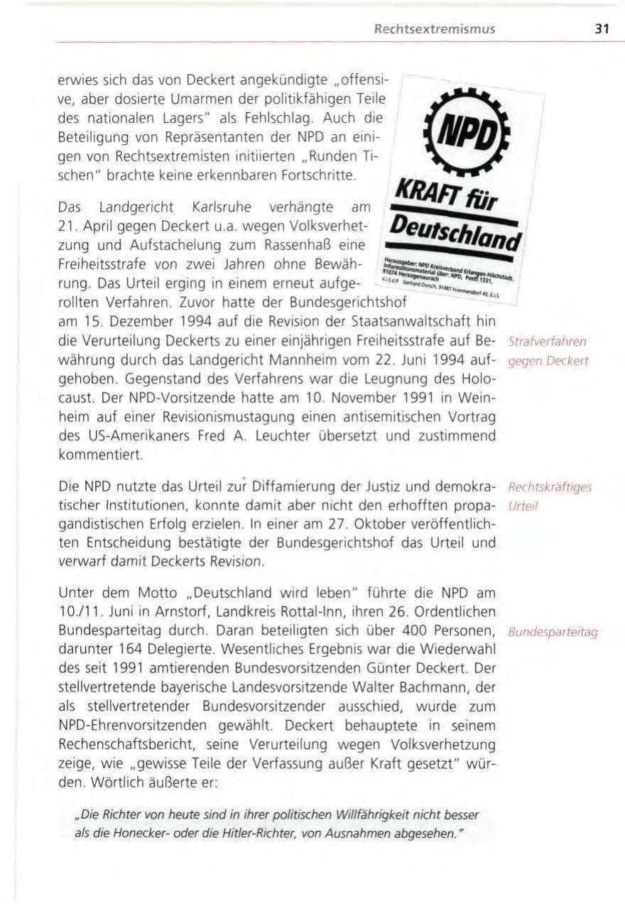 Seite 31 des Verfassungsschutzbericht 1995 Bayern