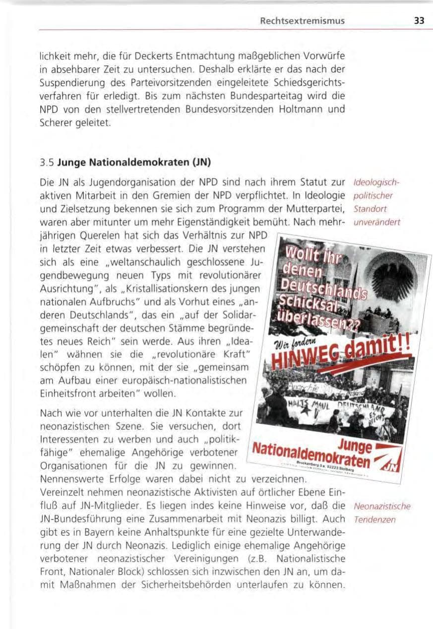 Seite 33 des Verfassungsschutzbericht 1995 Bayern