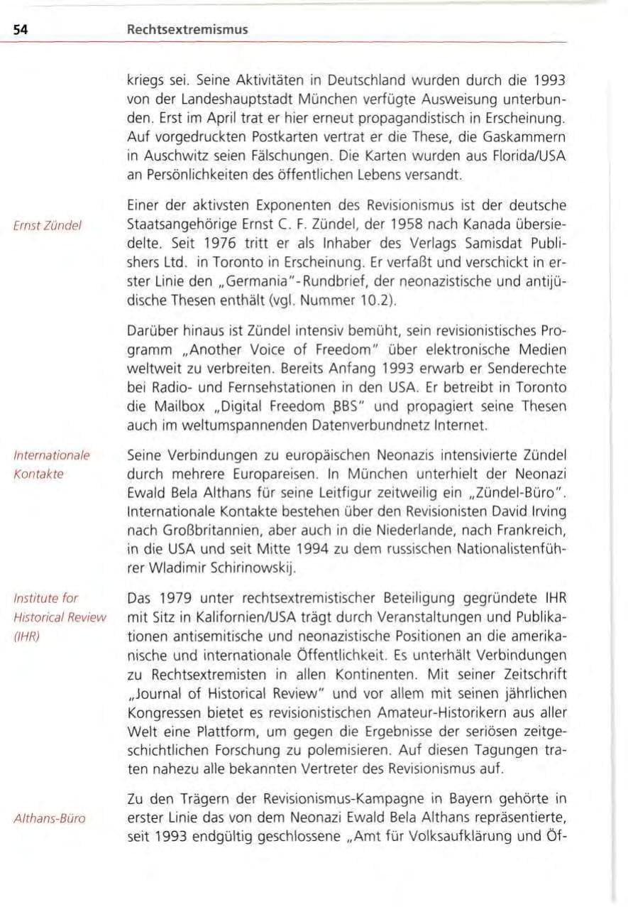 Seite 54 des Verfassungsschutzbericht 1995 Bayern