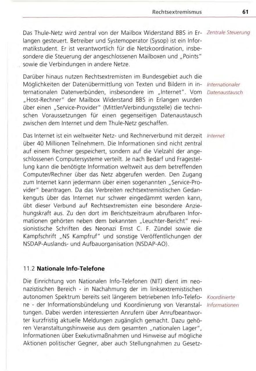 Seite 61 des Verfassungsschutzbericht 1995 Bayern