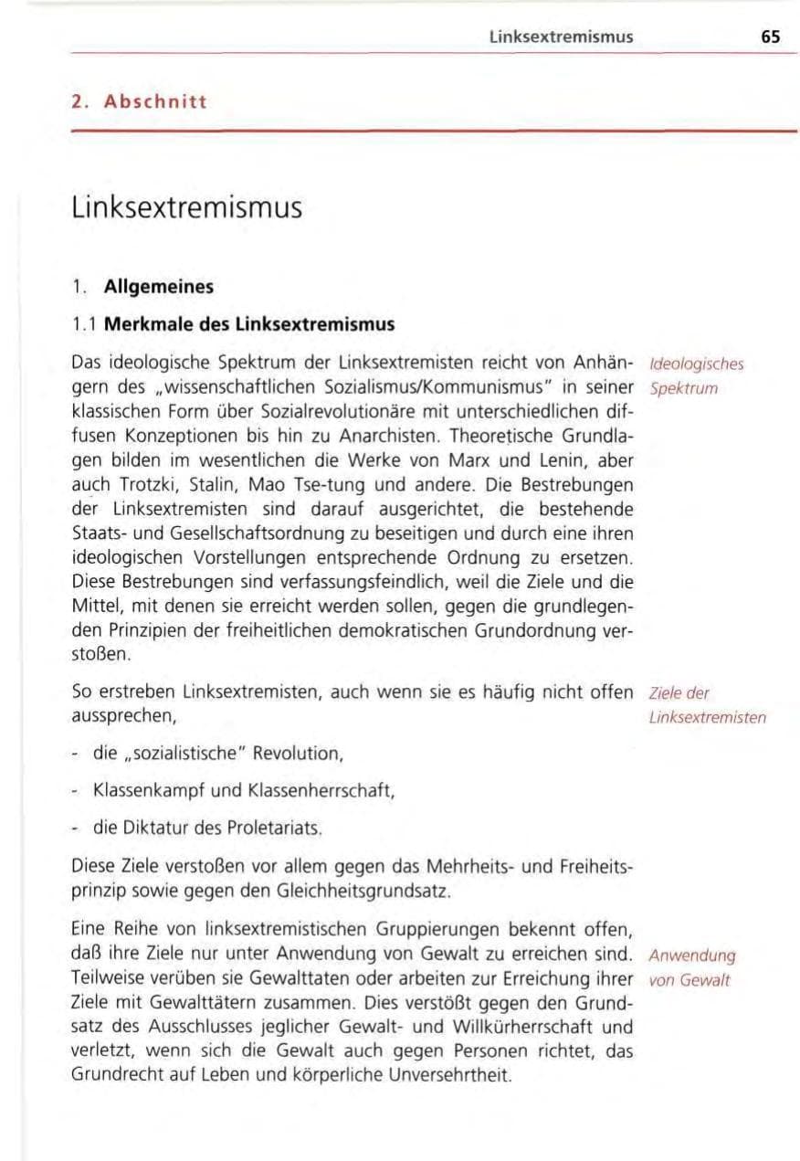 Seite 65 des Verfassungsschutzbericht 1995 Bayern