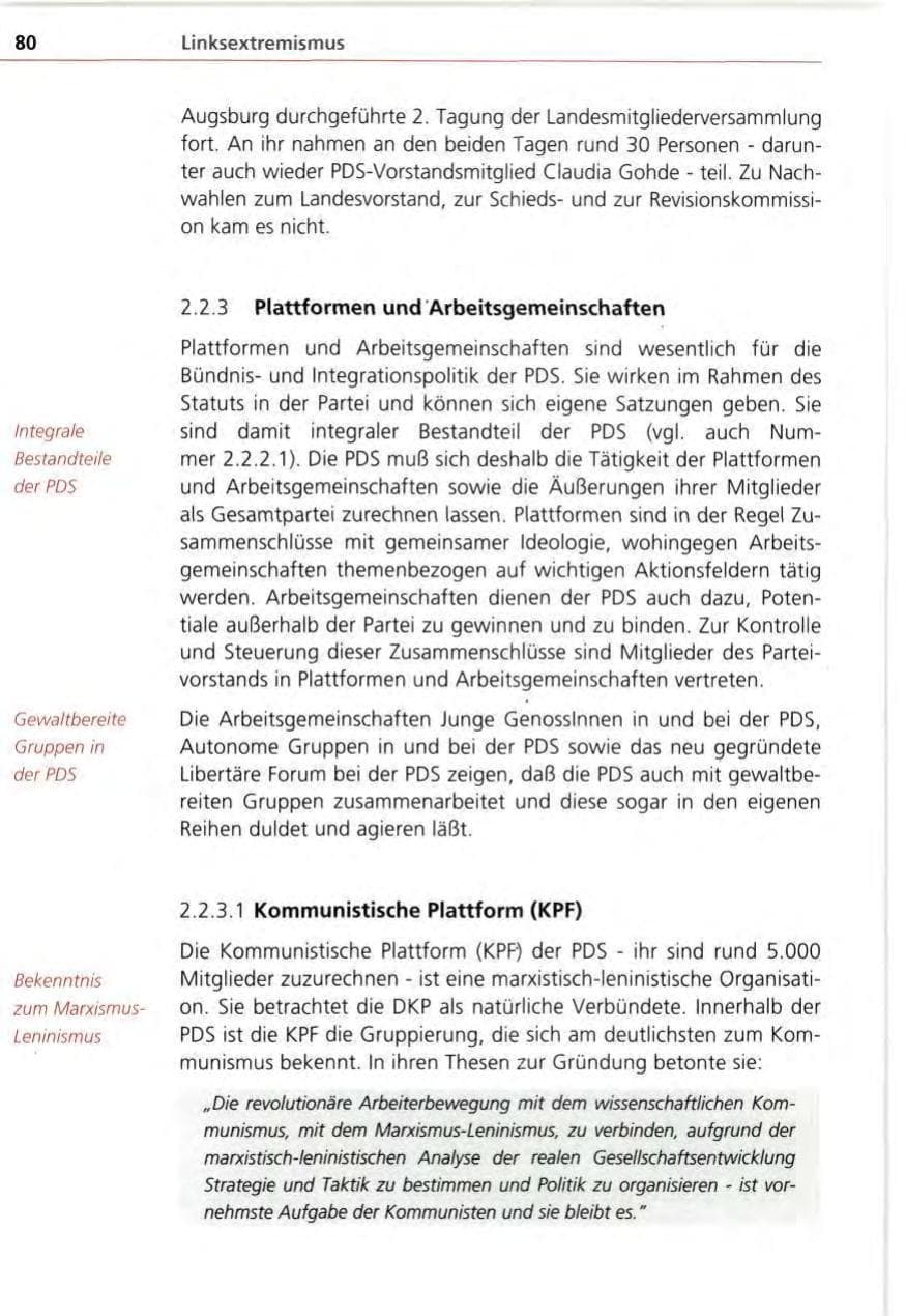 Seite 80 des Verfassungsschutzbericht 1995 Bayern