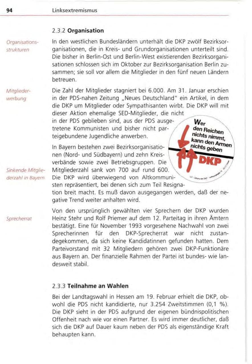 Seite 94 des Verfassungsschutzbericht 1995 Bayern