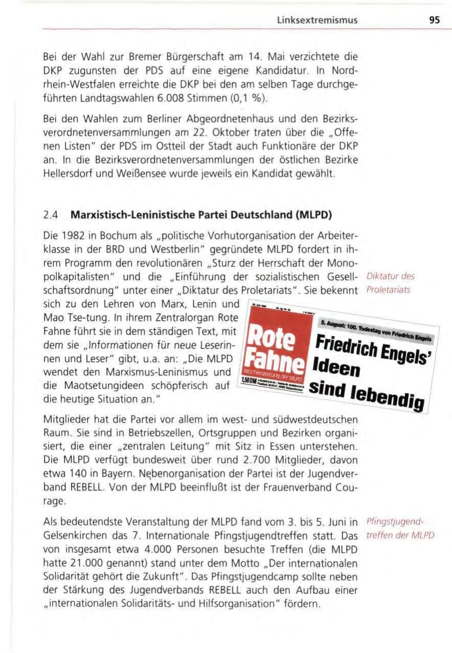 Seite 95 des Verfassungsschutzbericht 1995 Bayern