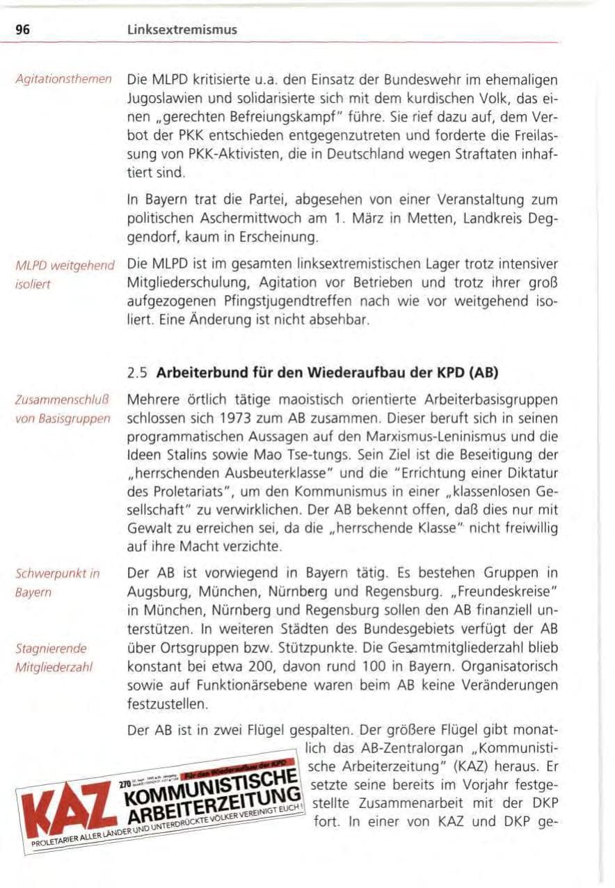 Seite 96 des Verfassungsschutzbericht 1995 Bayern