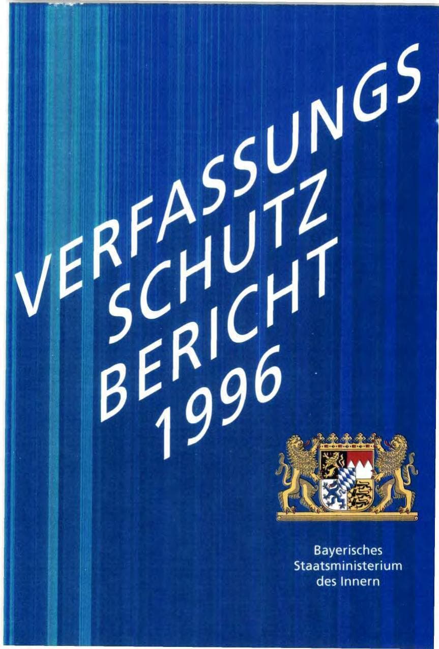 Seite 1 des Verfassungsschutzbericht 1996 Bayern