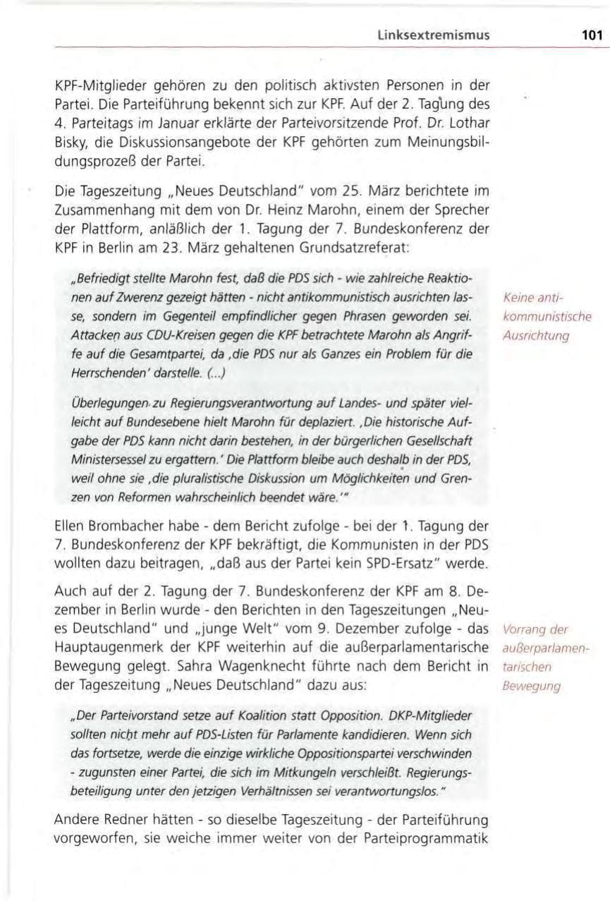 Seite 101 des Verfassungsschutzbericht 1996 Bayern
