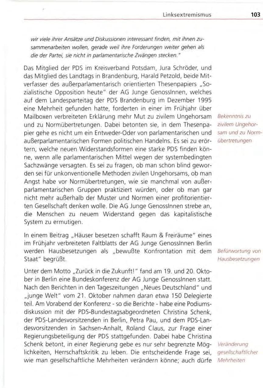 Seite 103 des Verfassungsschutzbericht 1996 Bayern