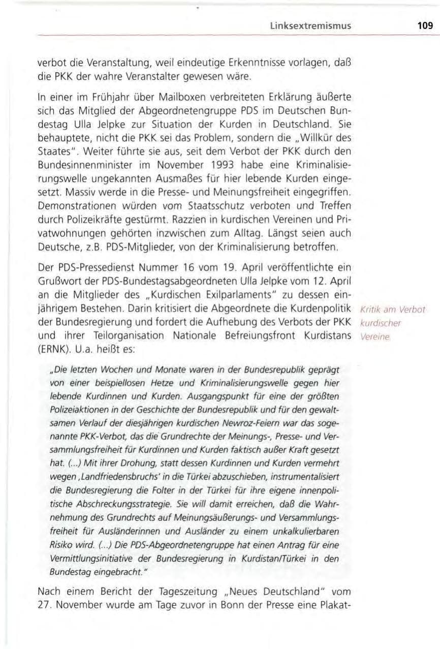 Seite 109 des Verfassungsschutzbericht 1996 Bayern