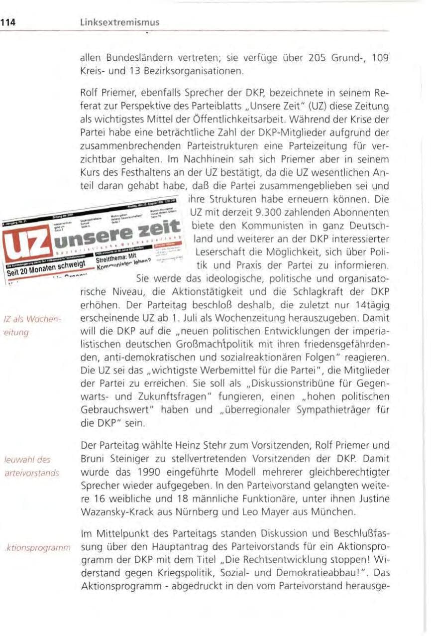 Seite 114 des Verfassungsschutzbericht 1996 Bayern