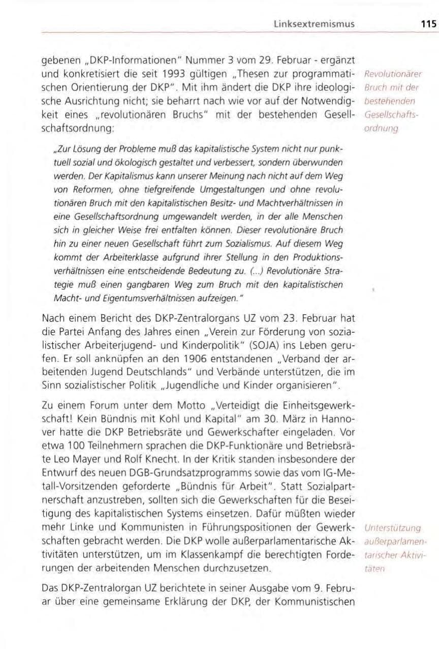 Seite 115 des Verfassungsschutzbericht 1996 Bayern