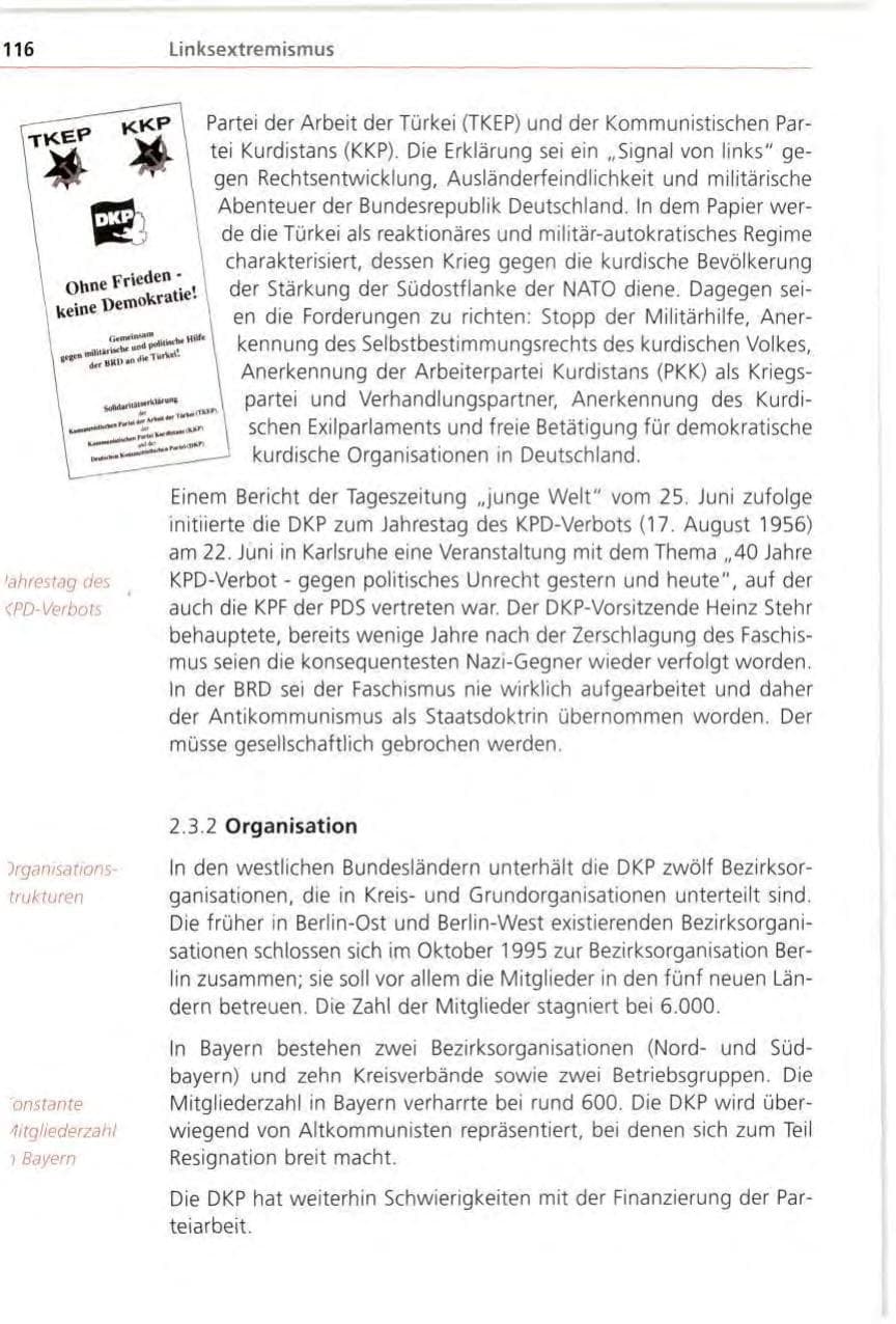 Seite 116 des Verfassungsschutzbericht 1996 Bayern