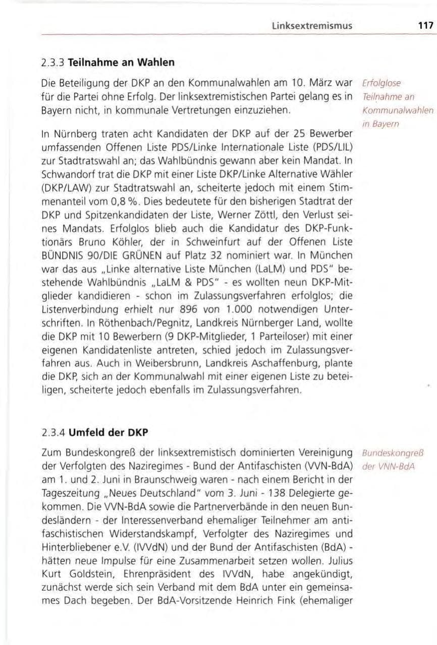 Seite 117 des Verfassungsschutzbericht 1996 Bayern
