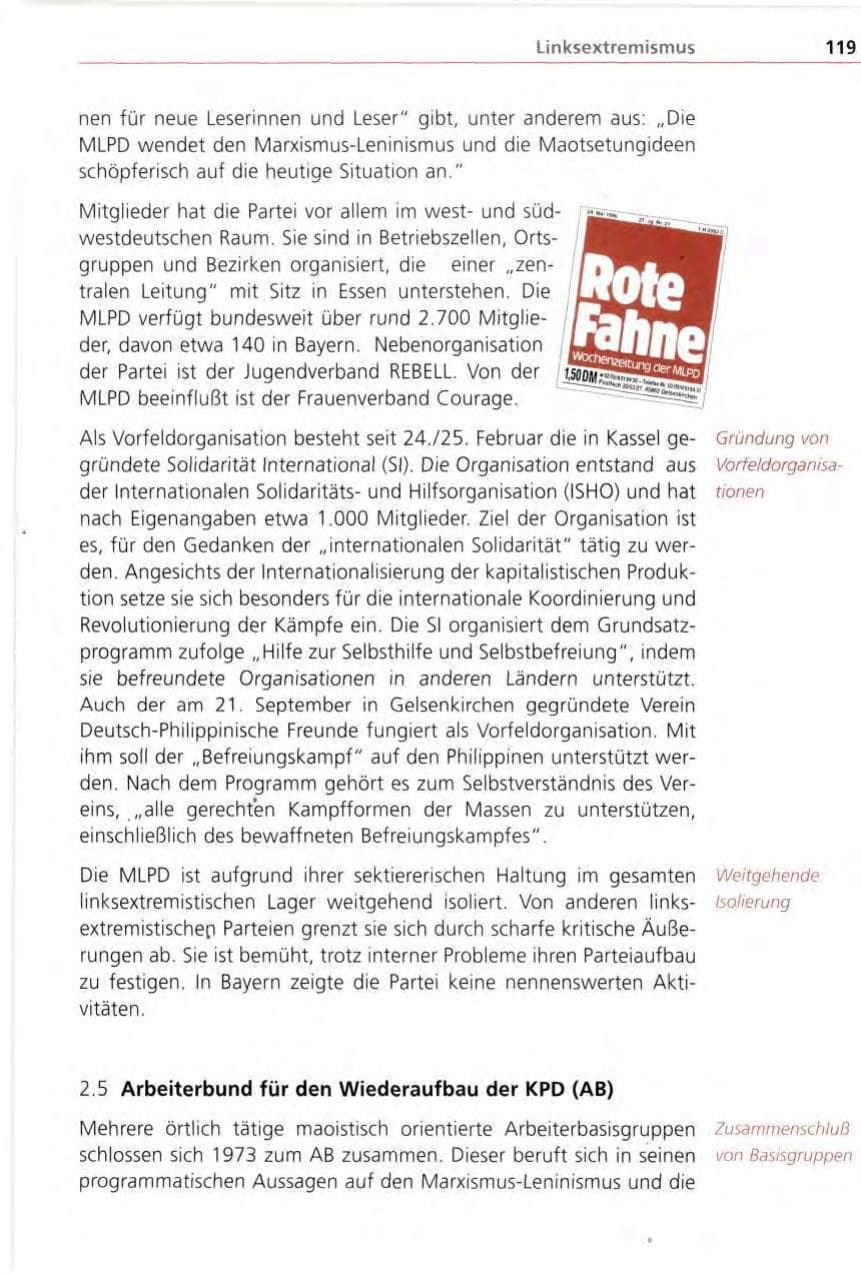 Seite 119 des Verfassungsschutzbericht 1996 Bayern