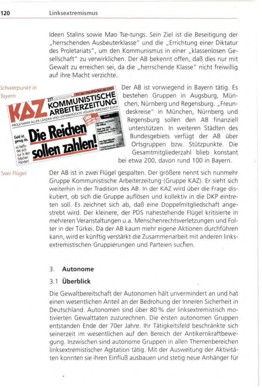 Seite 120 des Verfassungsschutzbericht 1996 Bayern