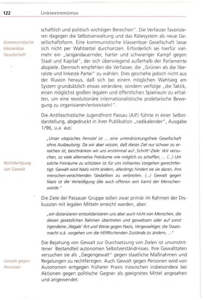 Seite 122 des Verfassungsschutzbericht 1996 Bayern