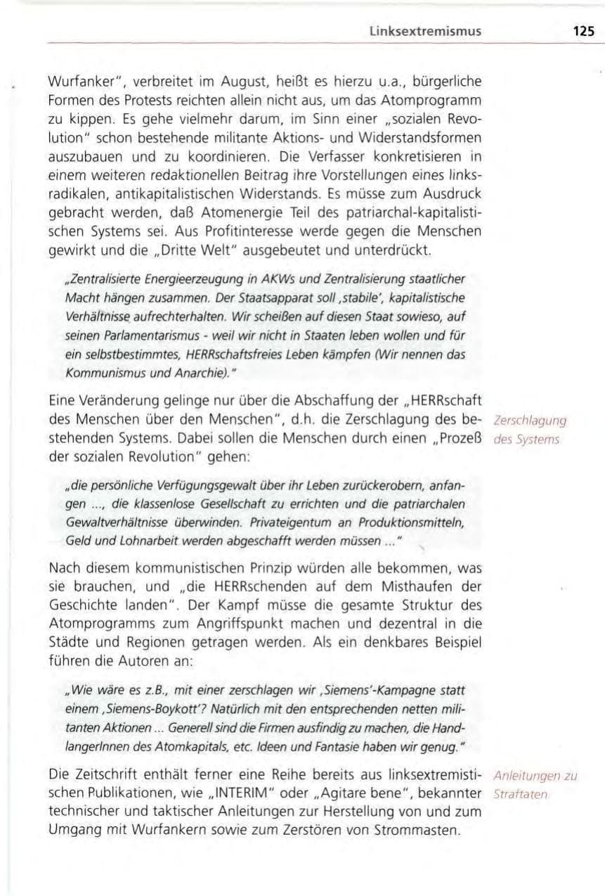 Seite 125 des Verfassungsschutzbericht 1996 Bayern