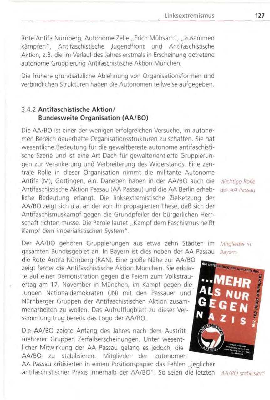Seite 127 des Verfassungsschutzbericht 1996 Bayern