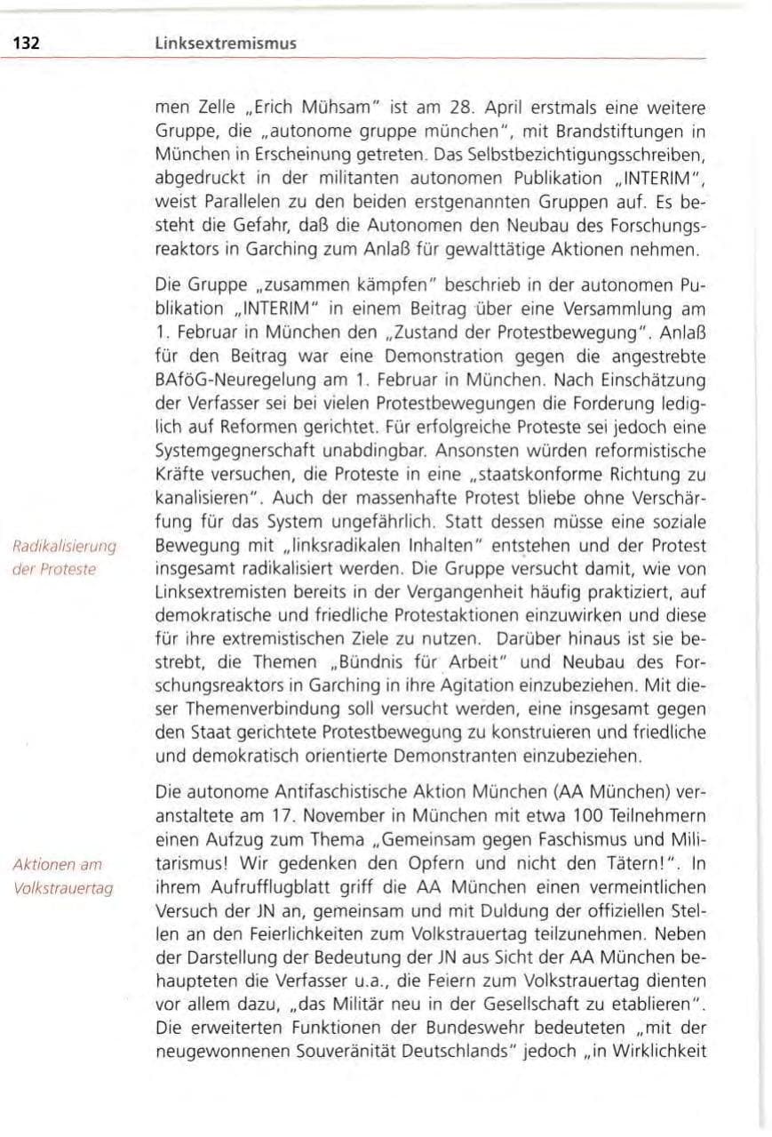 Seite 132 des Verfassungsschutzbericht 1996 Bayern