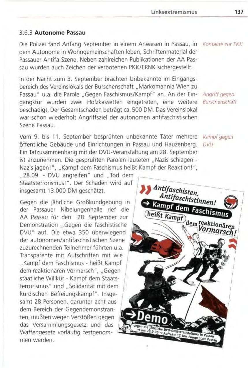Seite 137 des Verfassungsschutzbericht 1996 Bayern