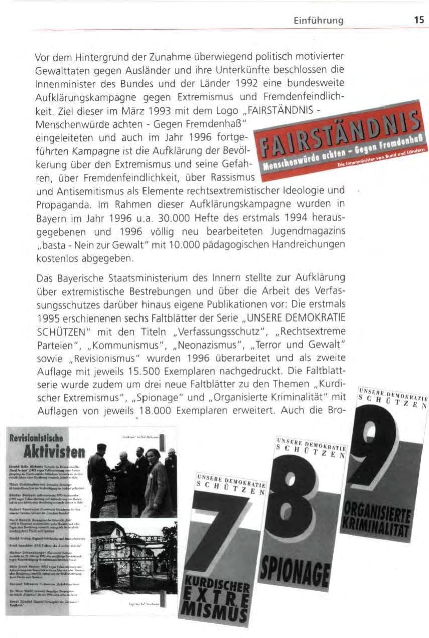 Seite 15 des Verfassungsschutzbericht 1996 Bayern