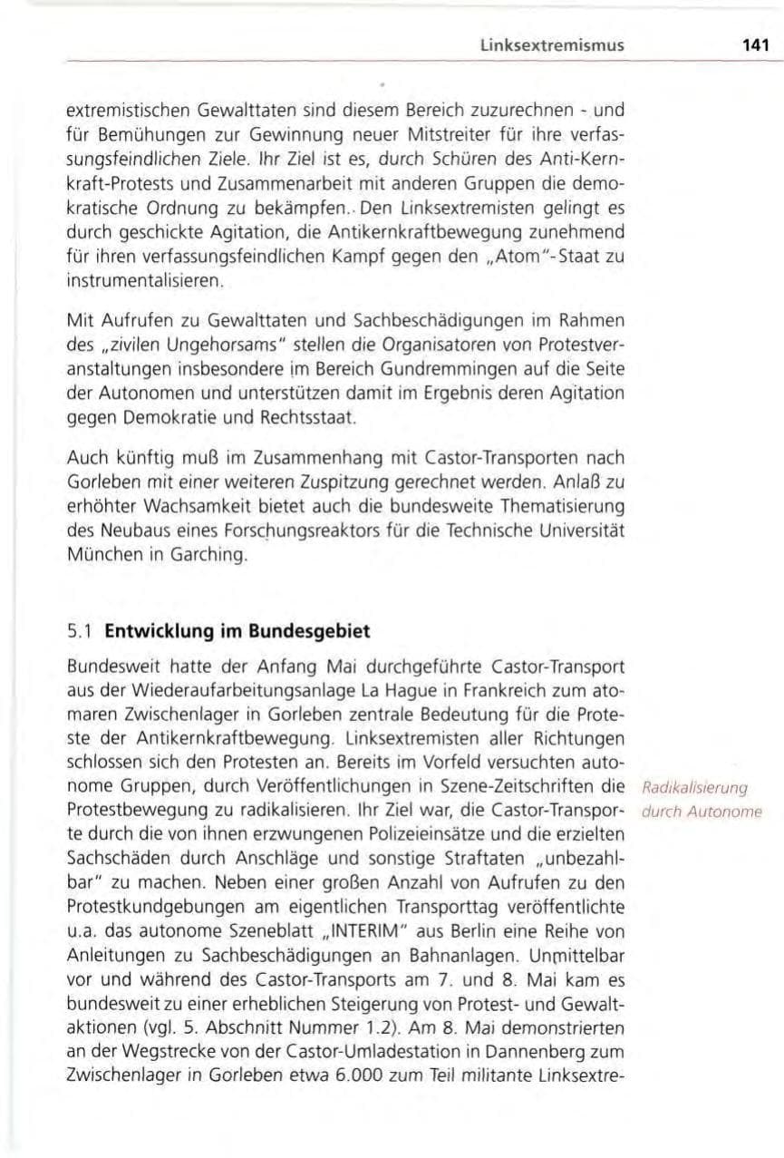 Seite 141 des Verfassungsschutzbericht 1996 Bayern