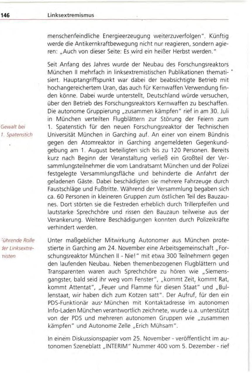 Seite 146 des Verfassungsschutzbericht 1996 Bayern