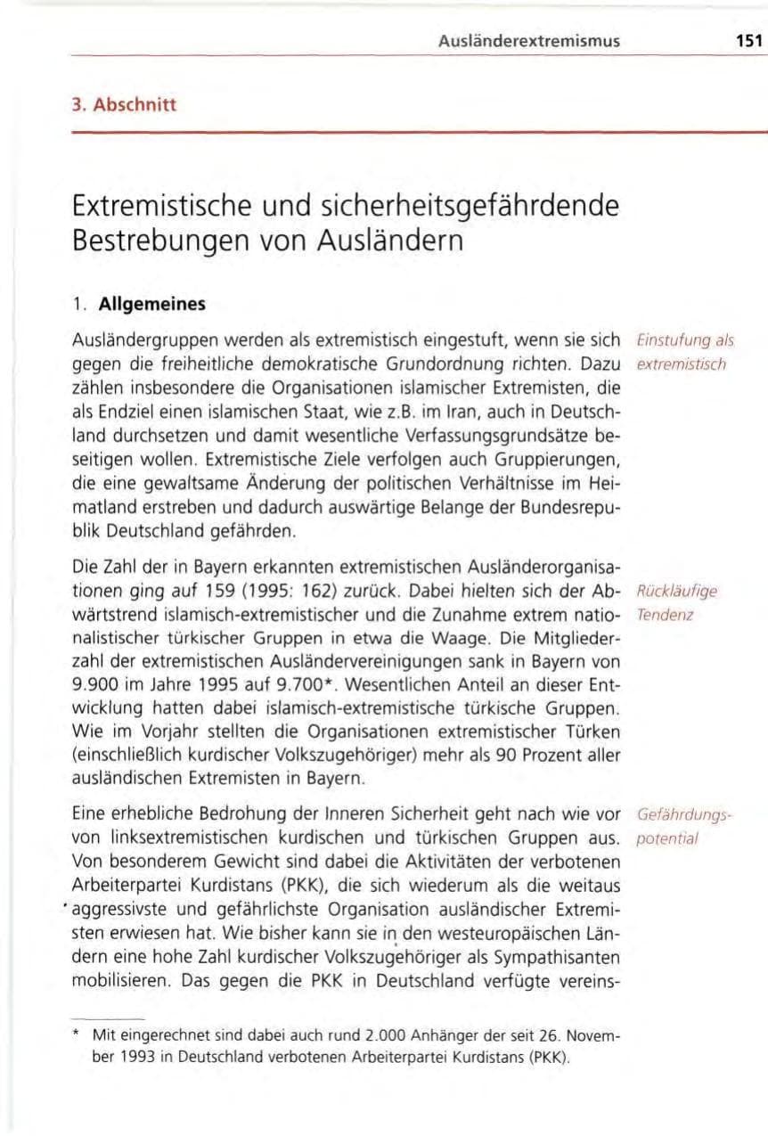 Seite 151 des Verfassungsschutzbericht 1996 Bayern