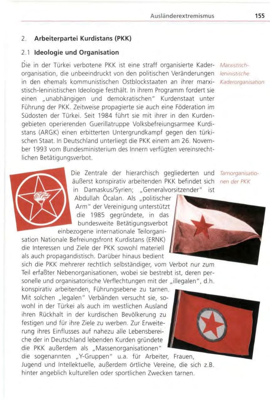 Seite 155 des Verfassungsschutzbericht 1996 Bayern