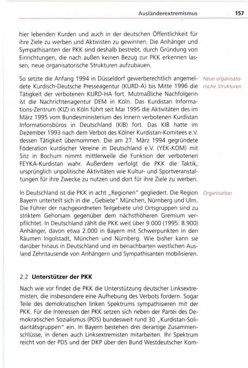 Seite 157 des Verfassungsschutzbericht 1996 Bayern