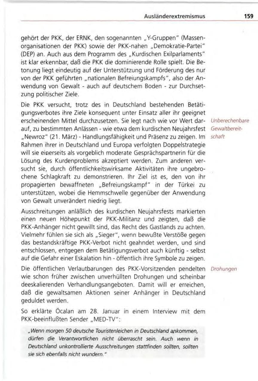 Seite 159 des Verfassungsschutzbericht 1996 Bayern