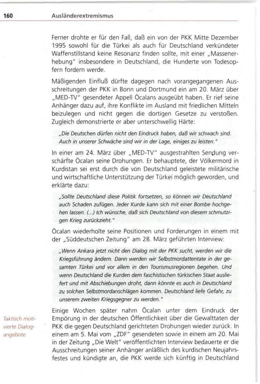 Seite 160 des Verfassungsschutzbericht 1996 Bayern