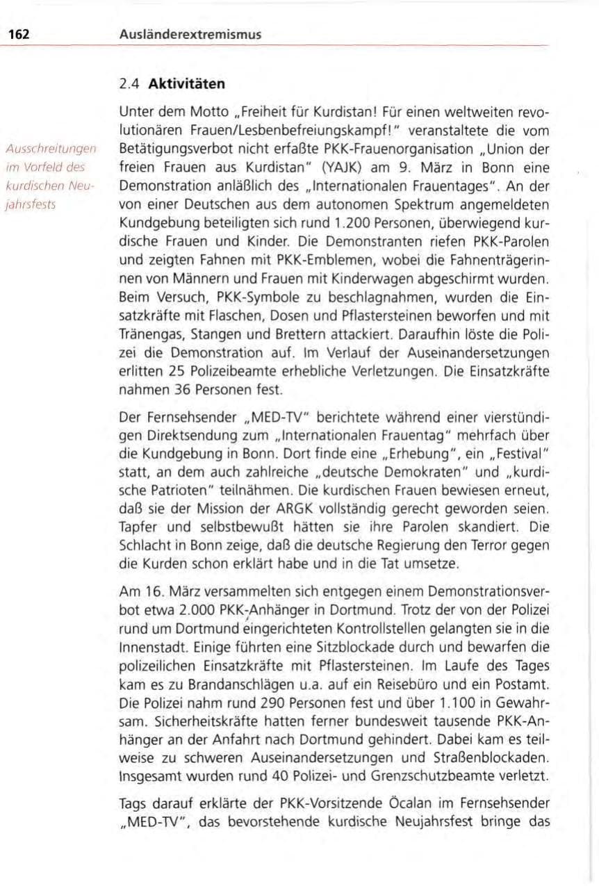 Seite 162 des Verfassungsschutzbericht 1996 Bayern