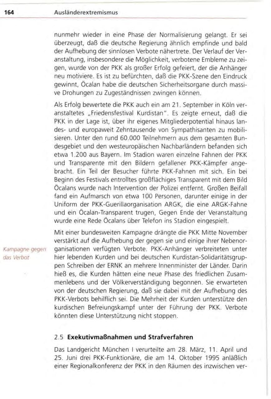 Seite 164 des Verfassungsschutzbericht 1996 Bayern