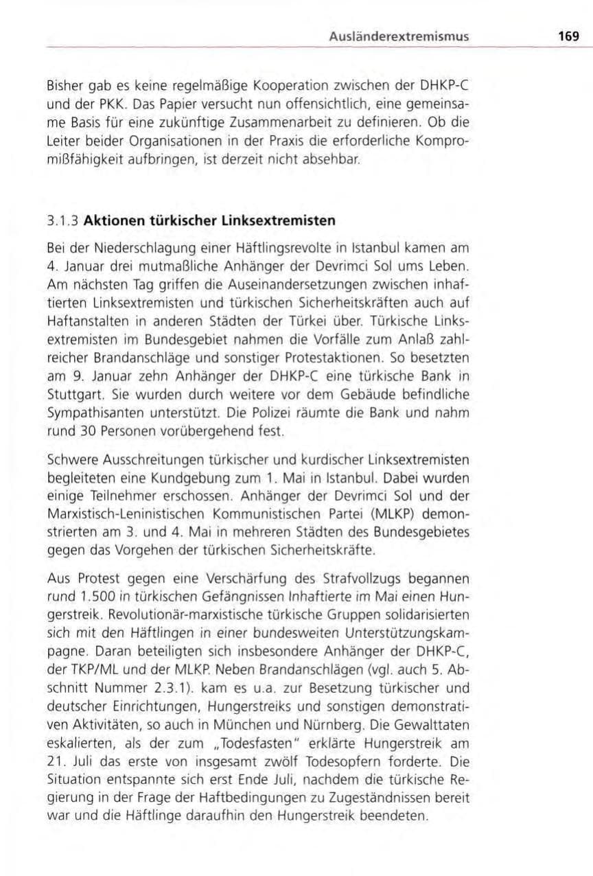 Seite 169 des Verfassungsschutzbericht 1996 Bayern