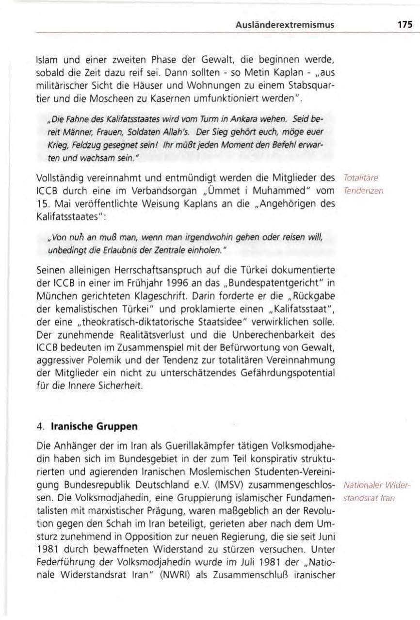 Seite 175 des Verfassungsschutzbericht 1996 Bayern