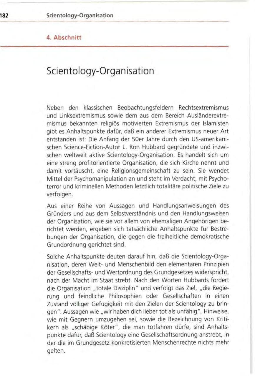 Seite 182 des Verfassungsschutzbericht 1996 Bayern