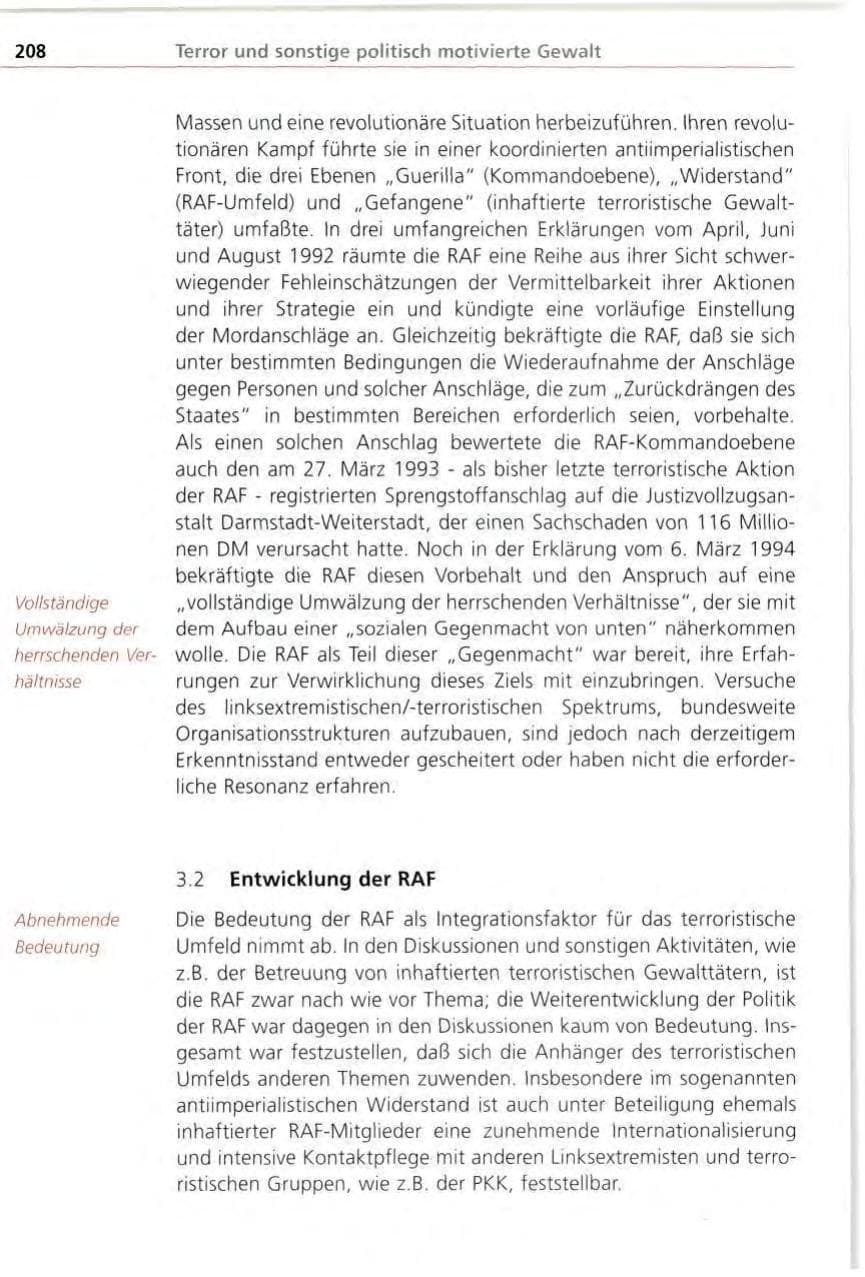 Seite 208 des Verfassungsschutzbericht 1996 Bayern