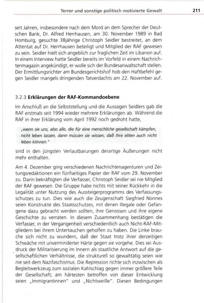 Seite 211 des Verfassungsschutzbericht 1996 Bayern