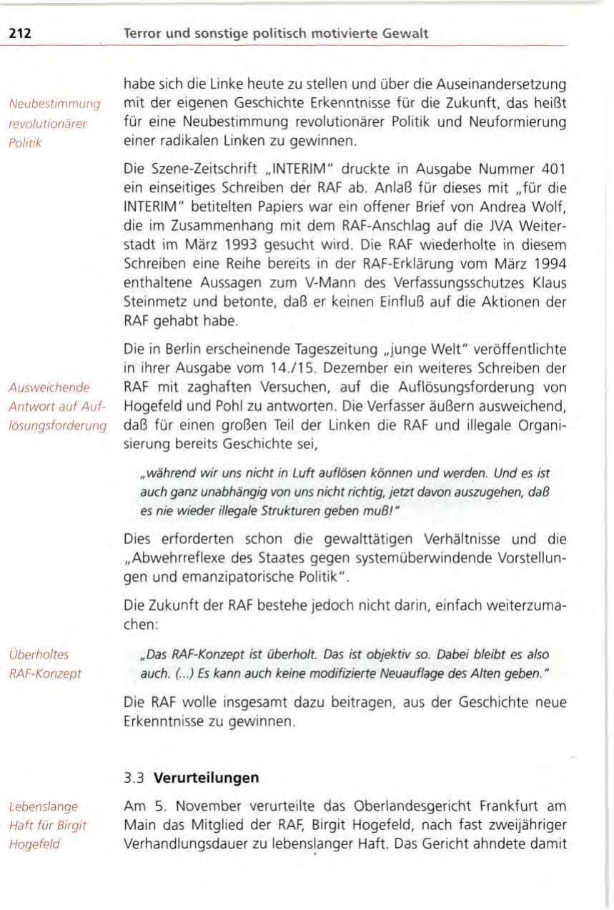 Seite 212 des Verfassungsschutzbericht 1996 Bayern