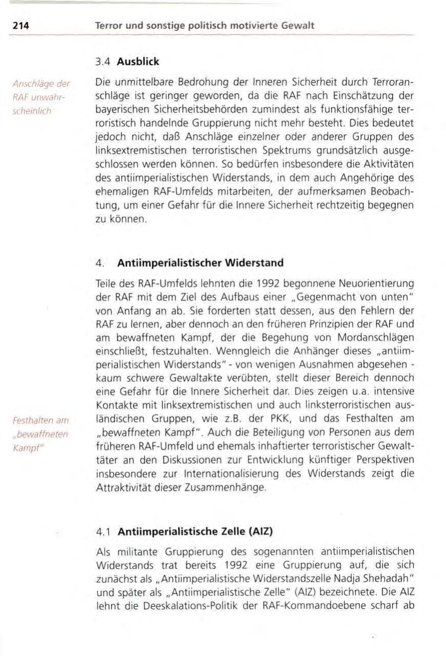 Seite 214 des Verfassungsschutzbericht 1996 Bayern