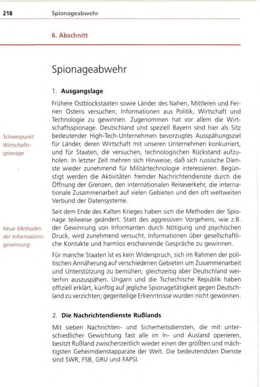 Seite 218 des Verfassungsschutzbericht 1996 Bayern