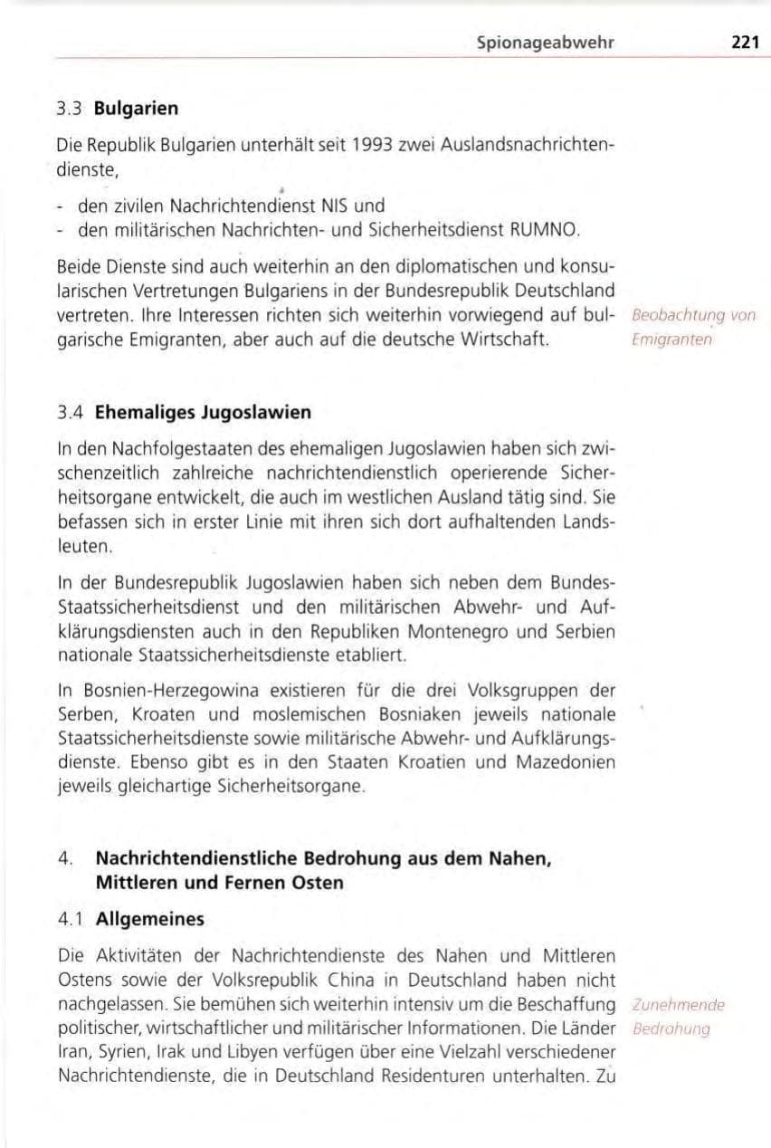 Seite 221 des Verfassungsschutzbericht 1996 Bayern