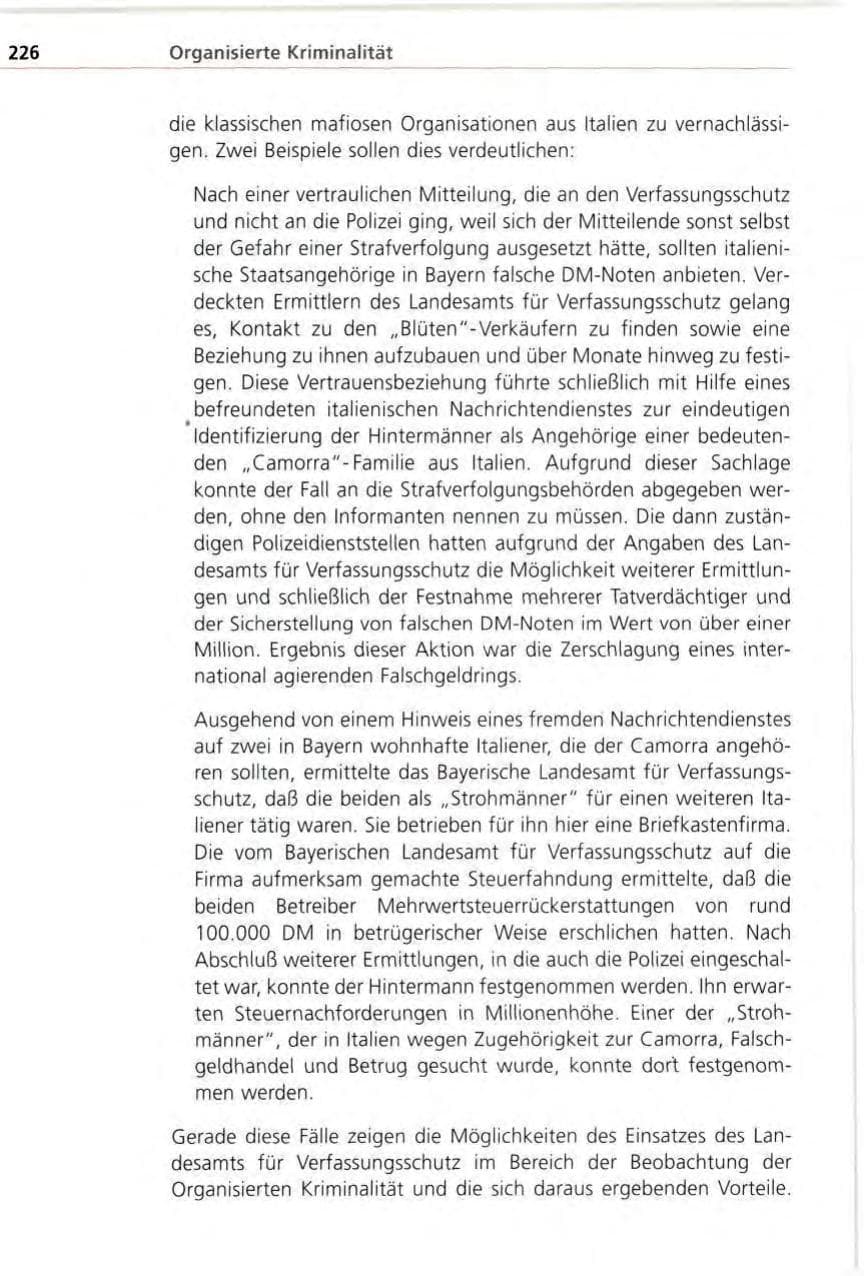 Seite 226 des Verfassungsschutzbericht 1996 Bayern