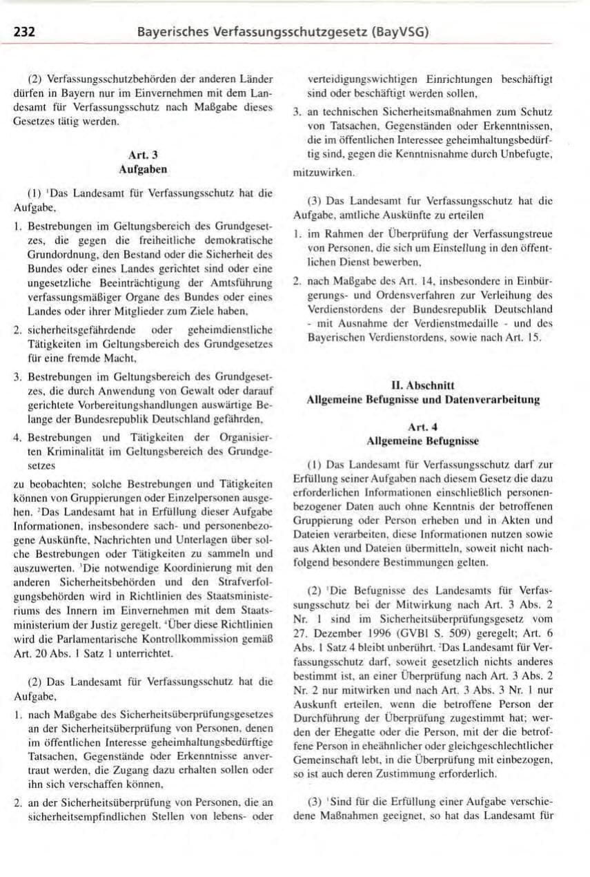 Seite 232 des Verfassungsschutzbericht 1996 Bayern