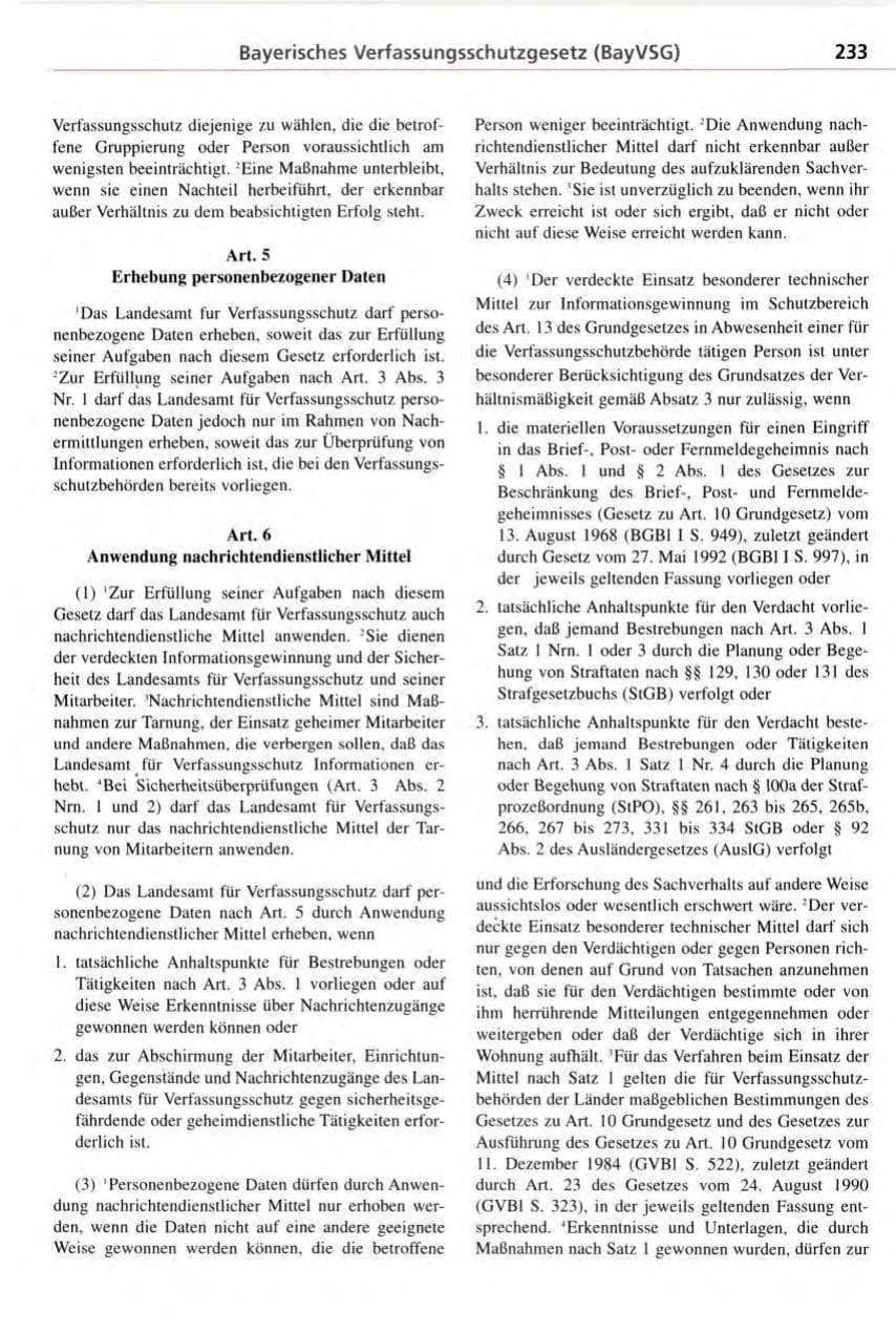Seite 233 des Verfassungsschutzbericht 1996 Bayern