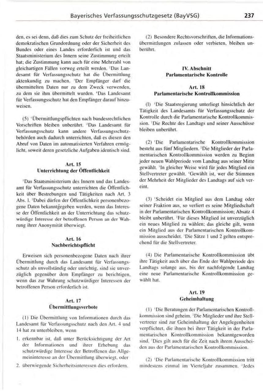 Seite 237 des Verfassungsschutzbericht 1996 Bayern