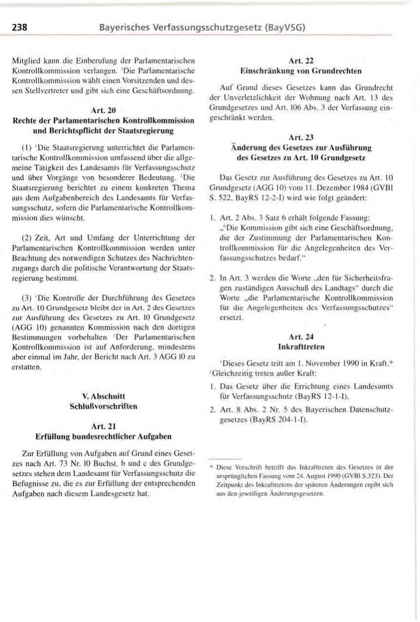 Seite 238 des Verfassungsschutzbericht 1996 Bayern