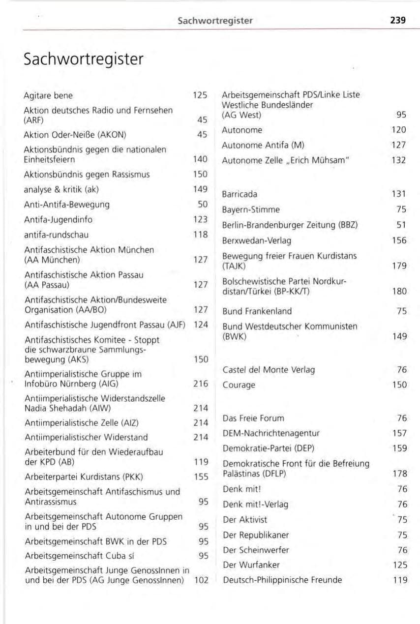 Seite 239 des Verfassungsschutzbericht 1996 Bayern