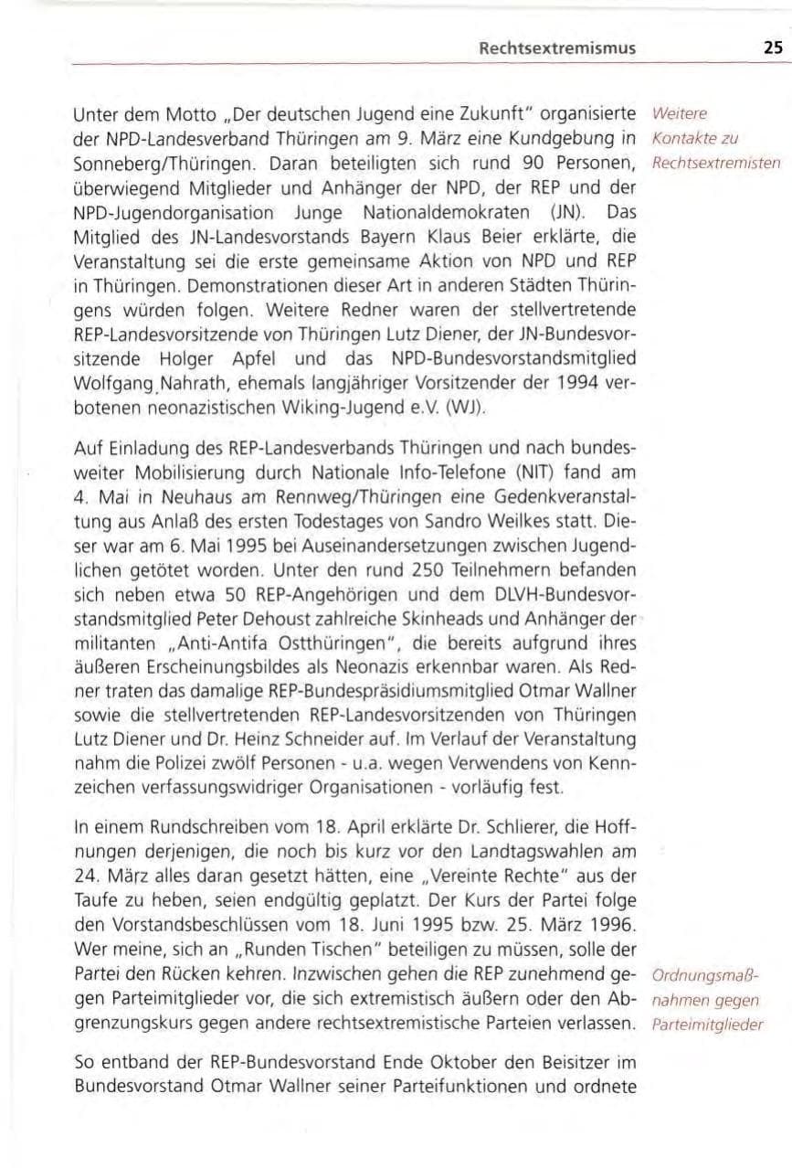 Seite 25 des Verfassungsschutzbericht 1996 Bayern